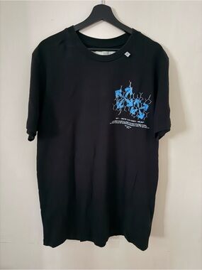 Off-White Virgil Abloh Blue Arrow Graphic Tee Black Size L